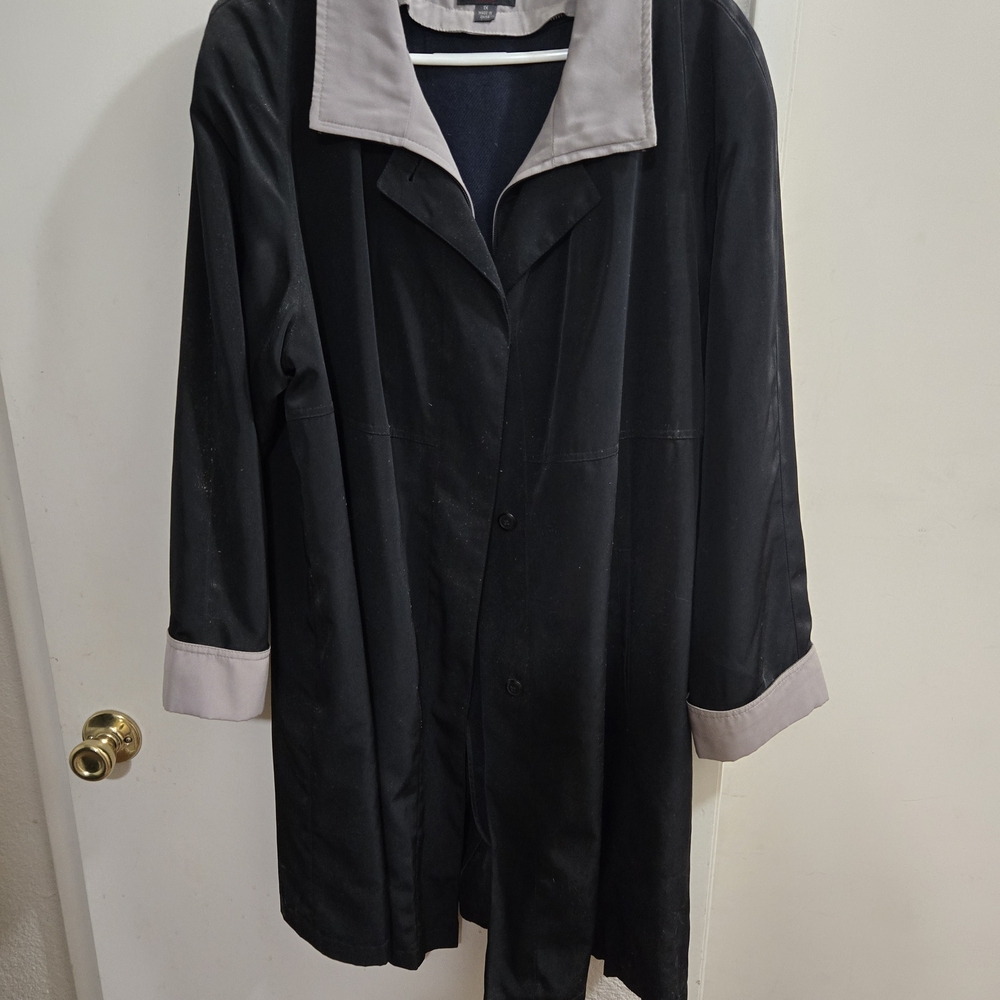 Gallery Black and Cream Trench Coat